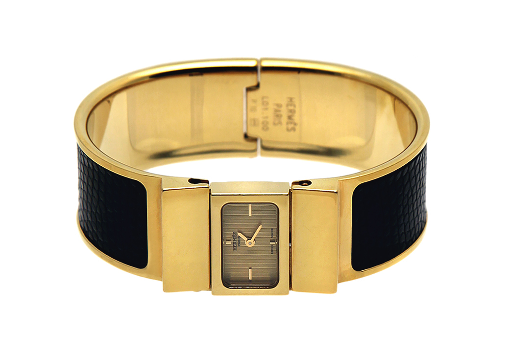 Часы-браслет Hermès с ремешком из рептилии