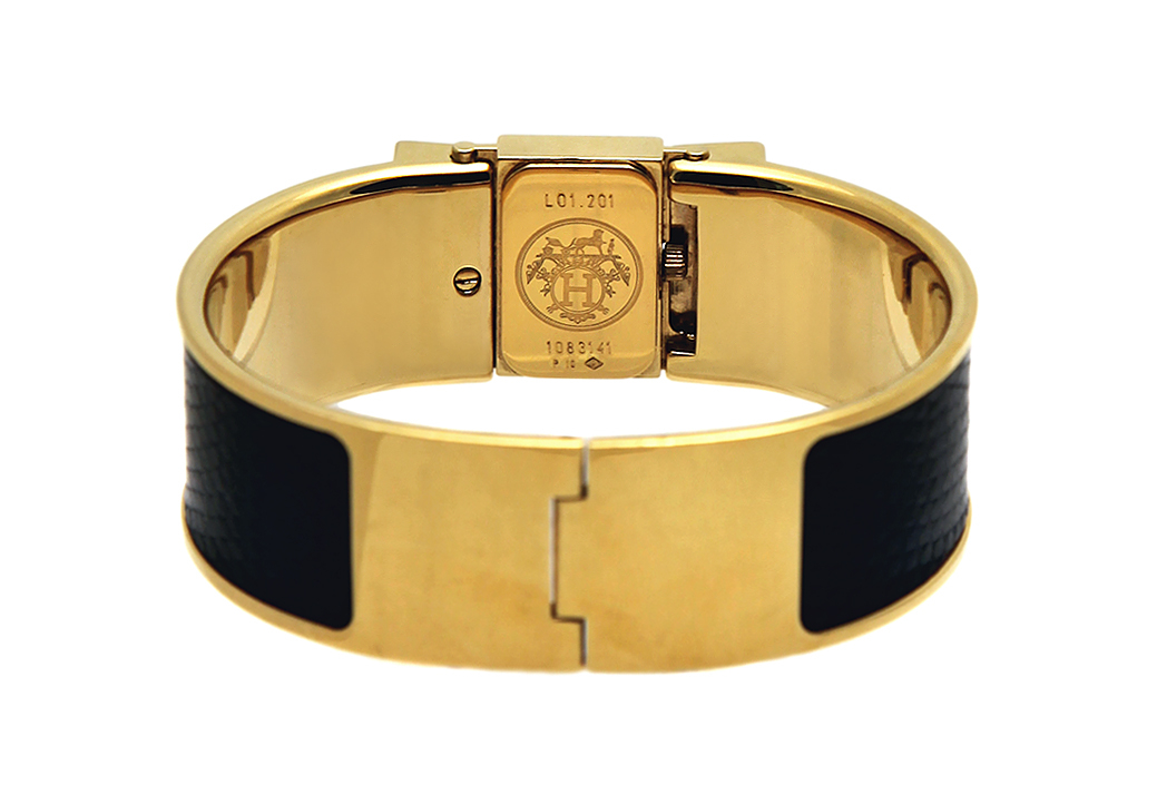 Часы-браслет Hermès с ремешком из рептилии