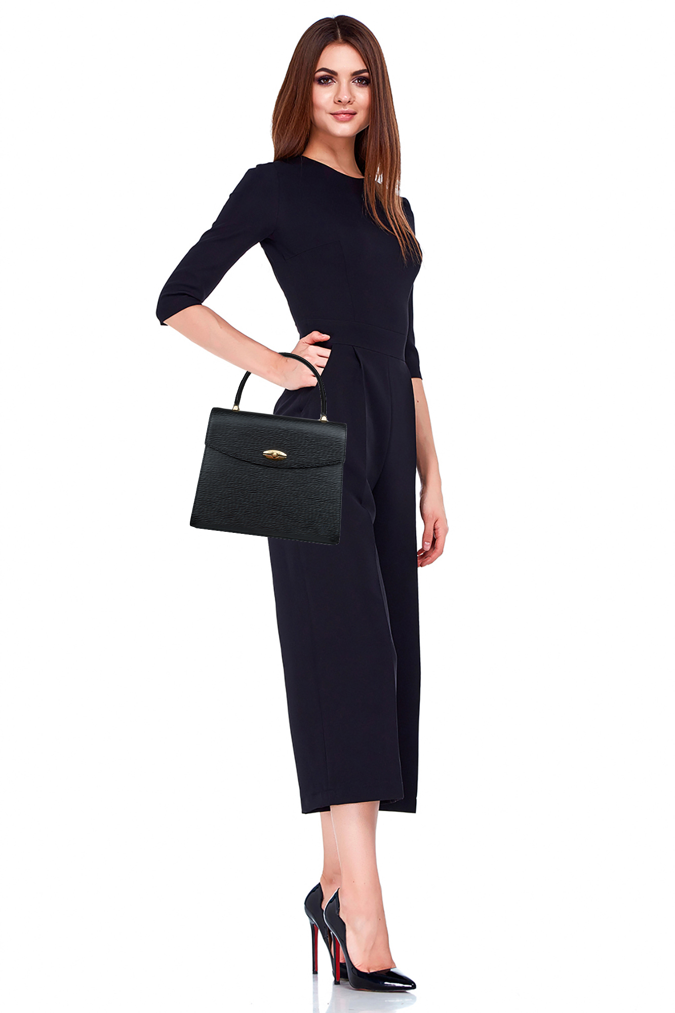 Черная кожаная сумка Louis Vuitton 