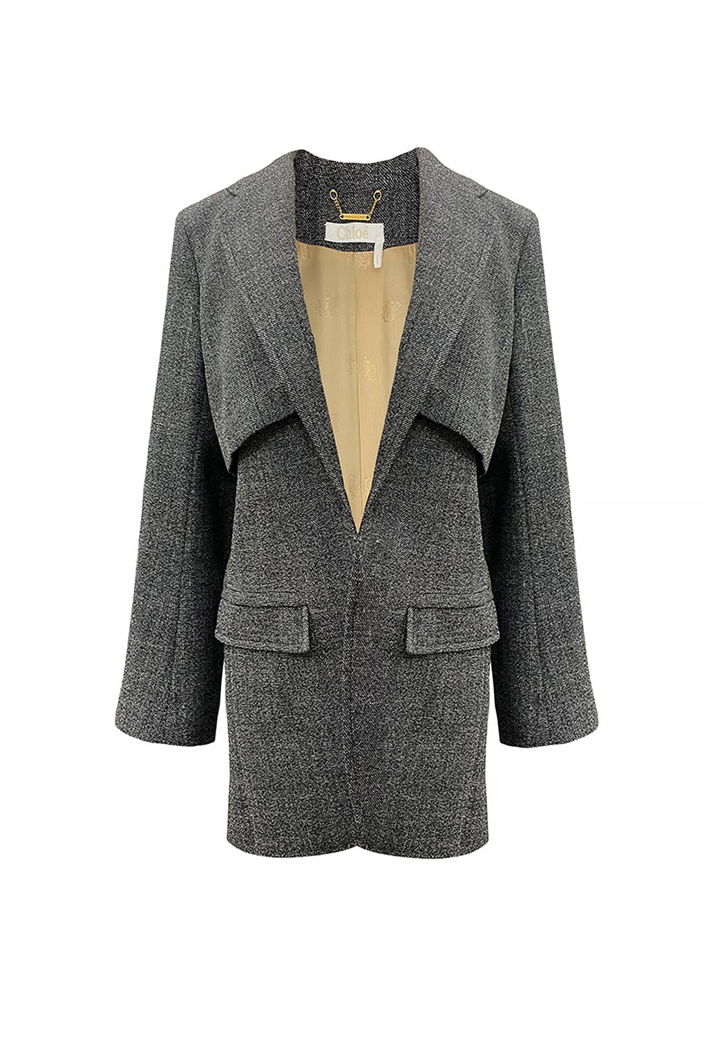 Серое полупальто Chloé