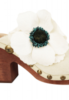 Замшевые сабо Chanel с цветком