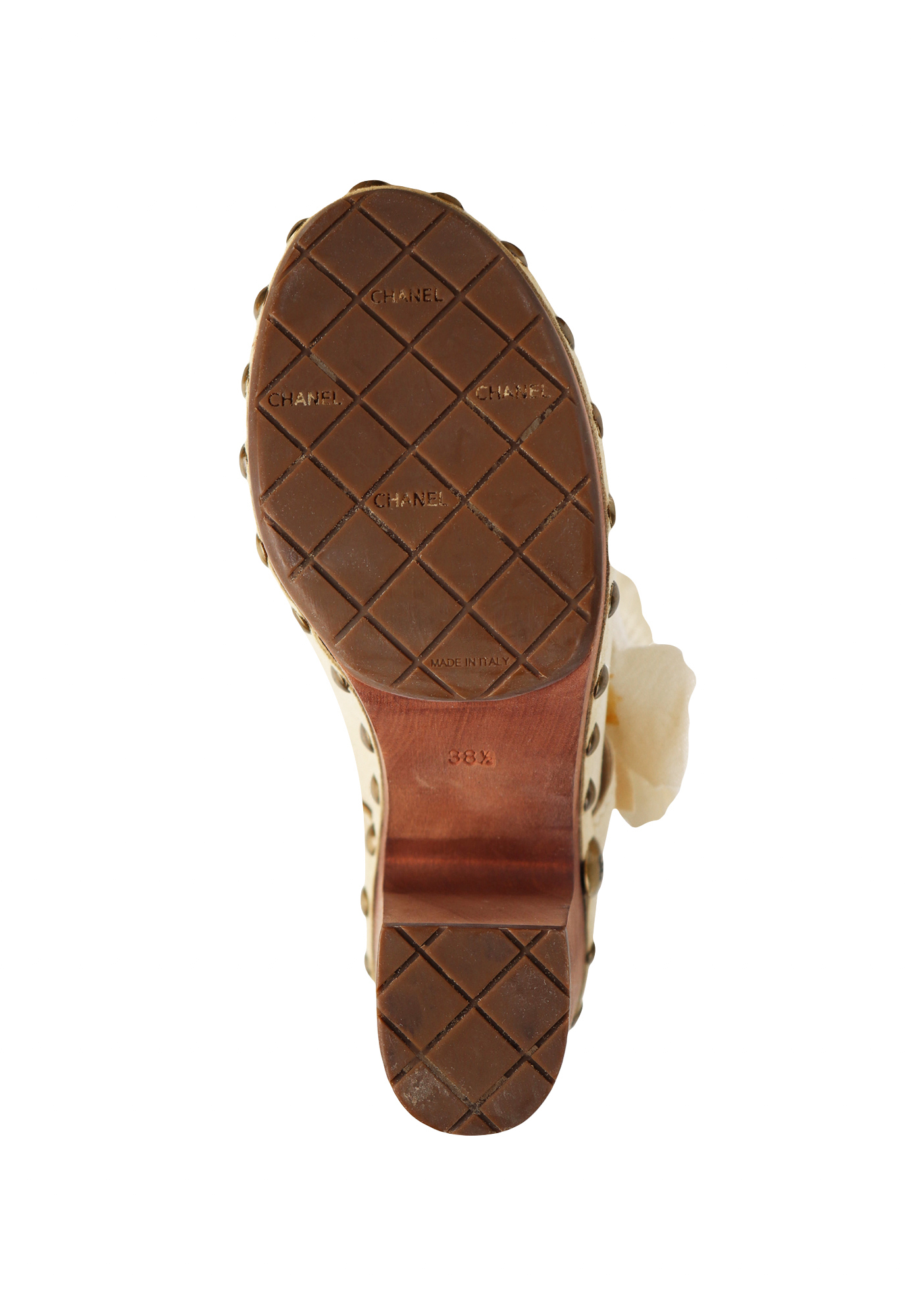 Замшевые сабо Chanel с цветком