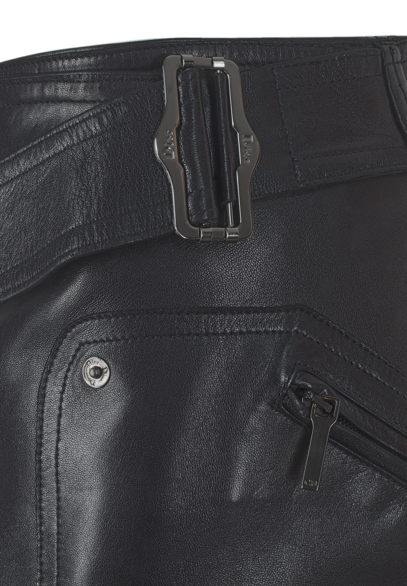 Кожаная юбка Christian Dior