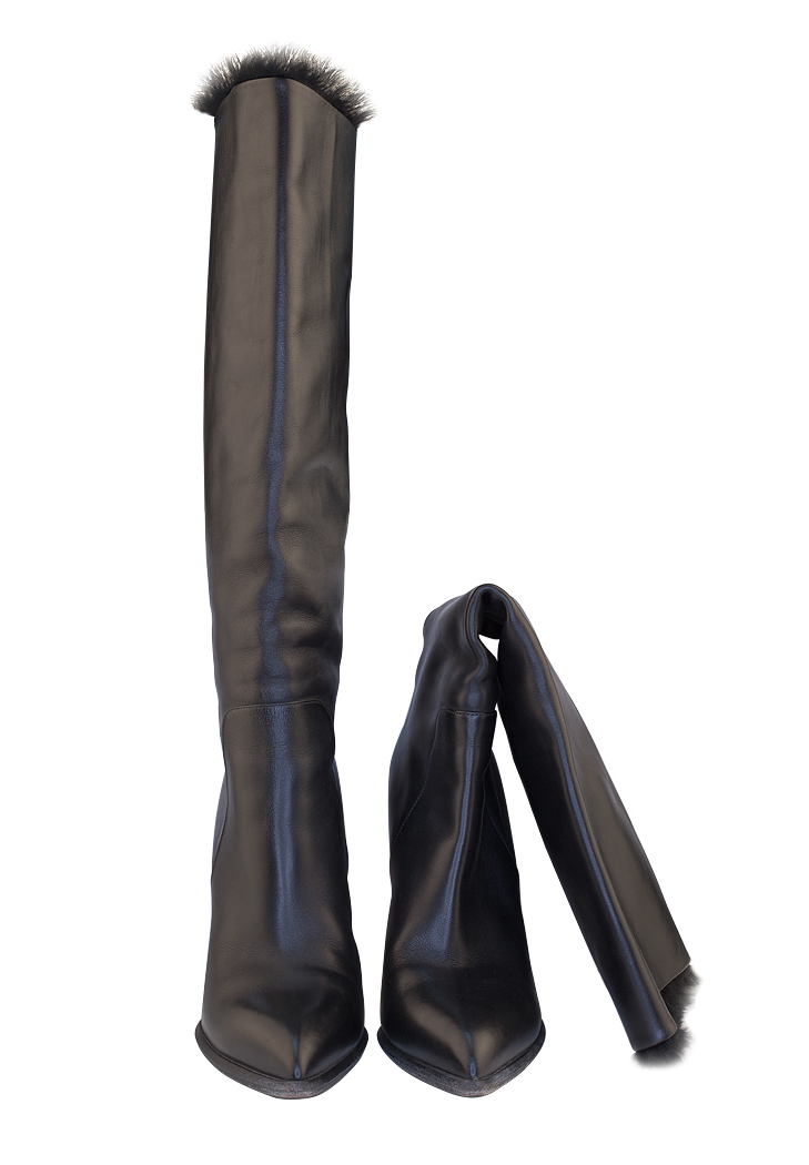 Чёрные высокие сапоги Louis Vuitton