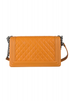 Стеганая оранжевая сумка Chanel Boy