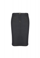 Серая джинсовая юбка Chanel