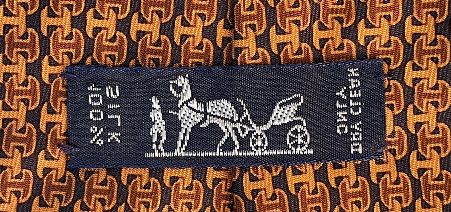 Шелковый галстук Hermès с монограммой