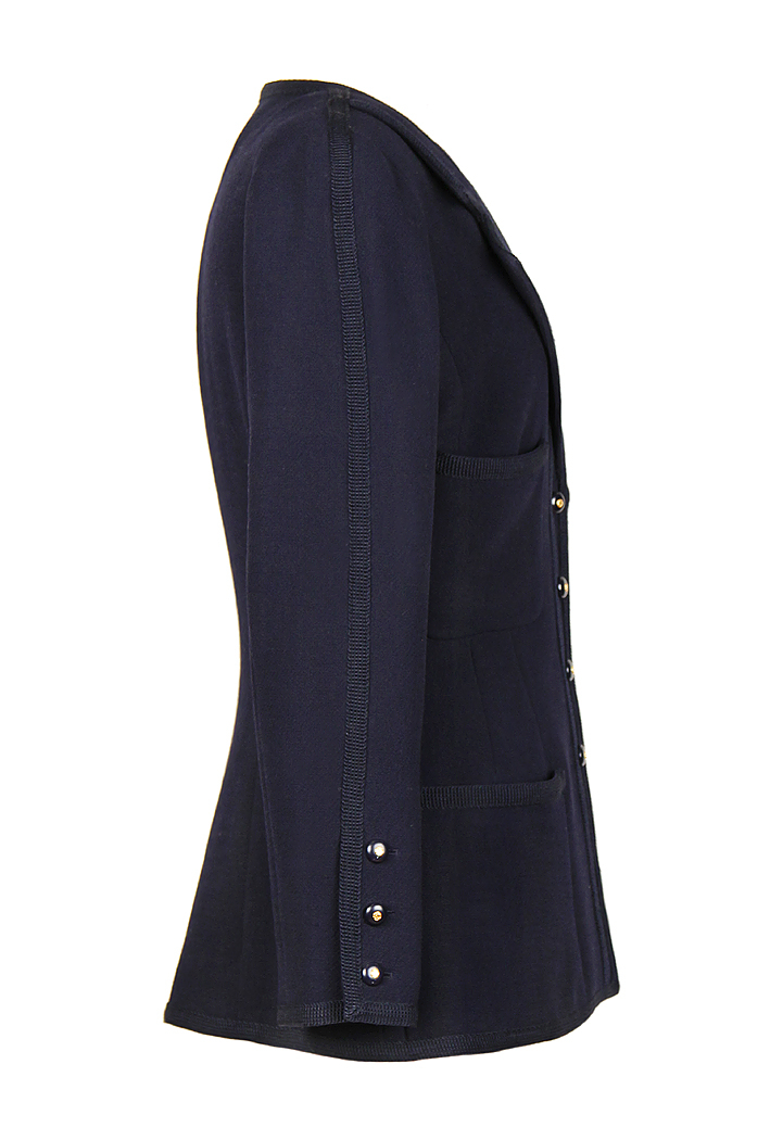 Темно-синий классический жакет Chanel