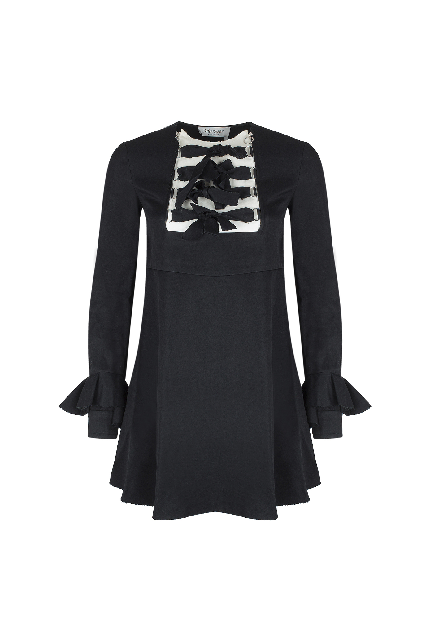 Чёрное платье Yves Saint Laurent с бантами