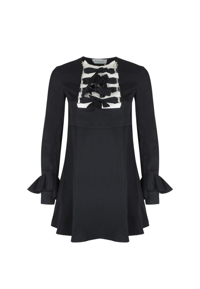 Чёрное платье Yves Saint Laurent с бантами