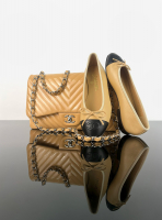 Бежевые балетки Chanel