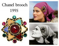 Брошь Chanel с разноцветными кристаллами Gripoix