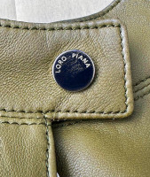 Оливковая кожаная куртка Loro Piana