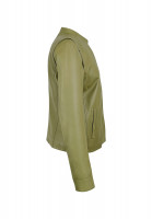 Оливковая кожаная куртка Loro Piana