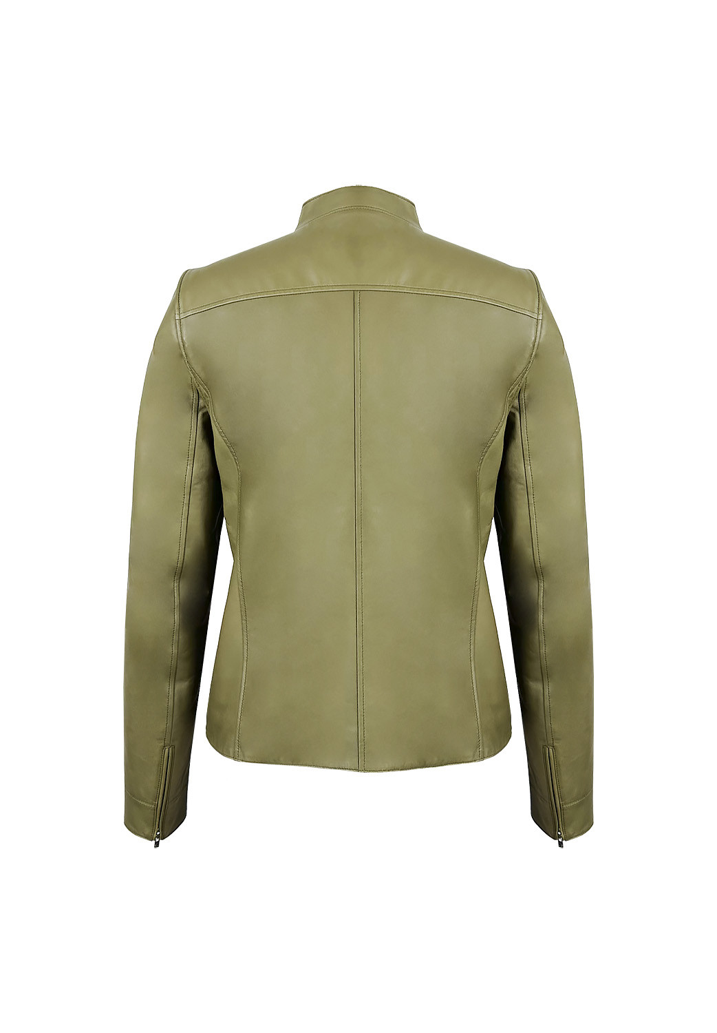 Оливковая кожаная куртка Loro Piana