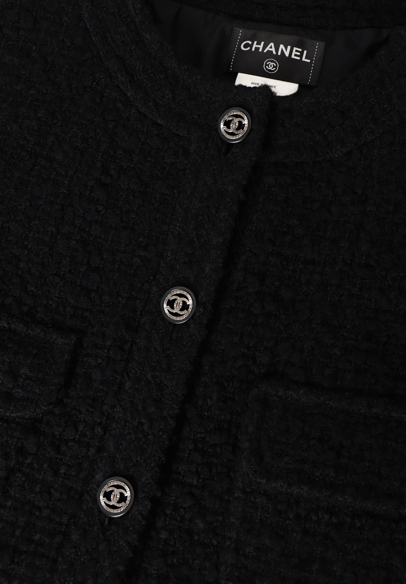 Черное платье Chanel из твида