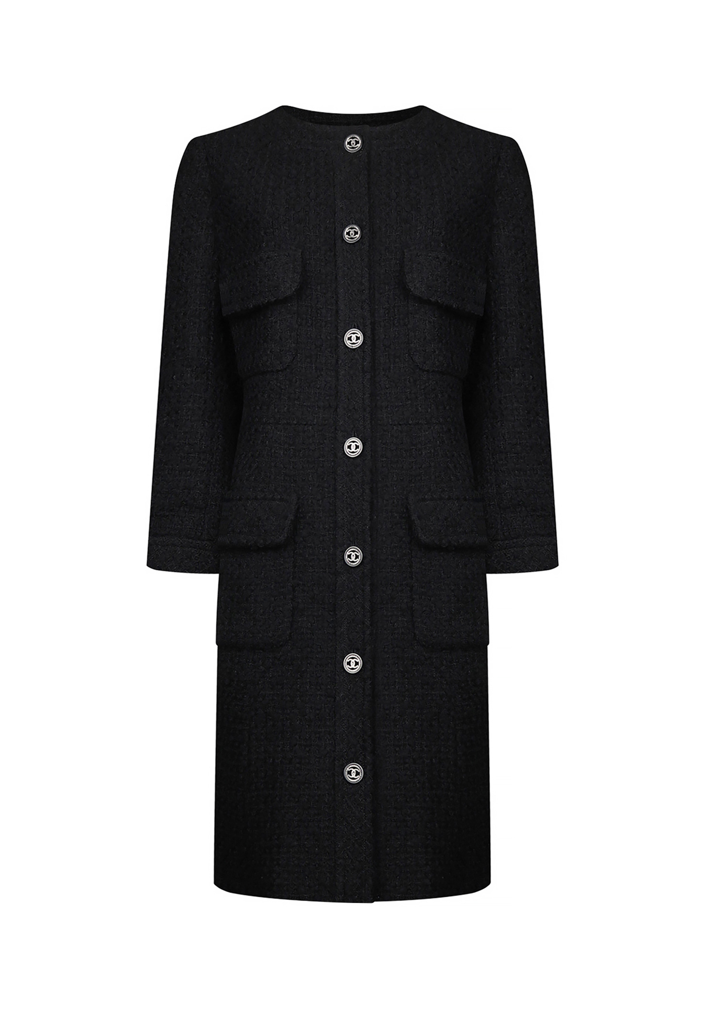 Черное платье Chanel из твида