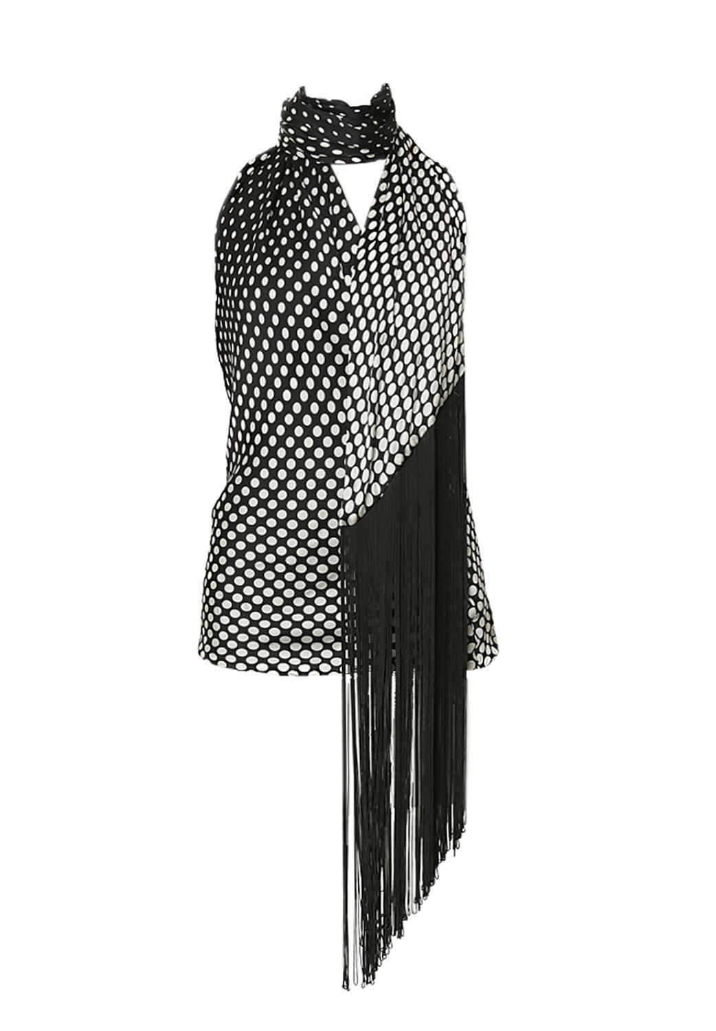 Черная блузка Alexander McQueen в горошек 