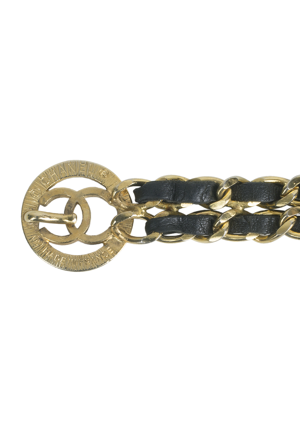 Пояс Chanel в виде цепи с логотипом