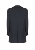 Двубортное темно-синее пальто Chanel