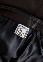 Черные кожаные брюки Versace