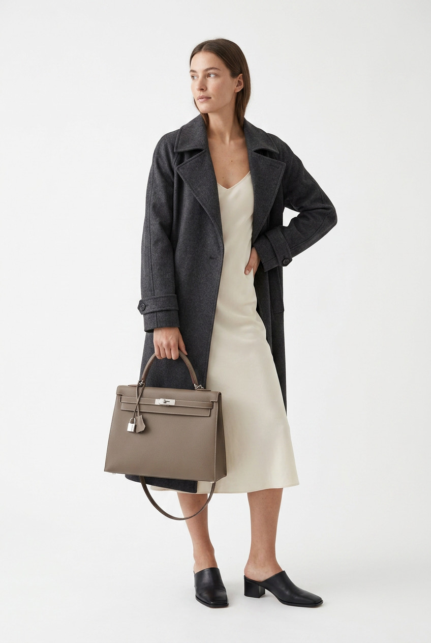 Сумка Hermès Kelly 35 Etoupe Epsom Retourne