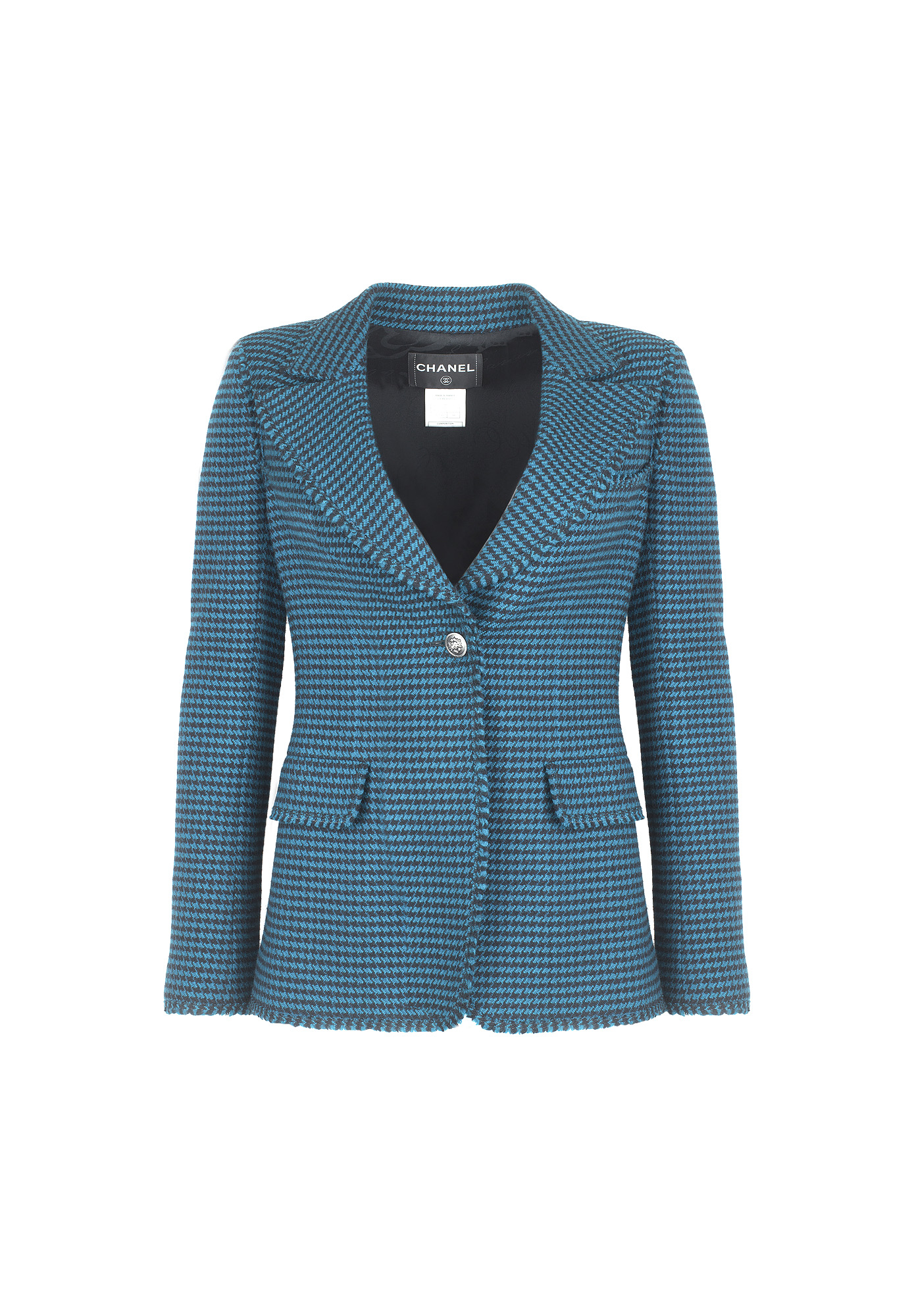 Изумрудный жакет Chanel в гусиную лапку