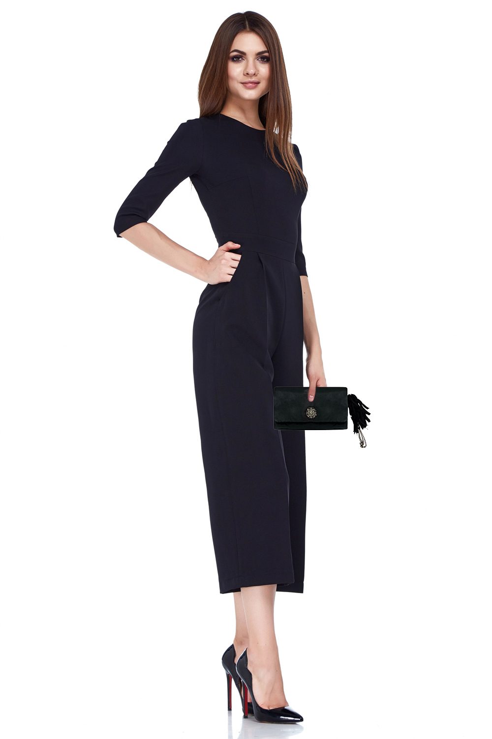 Черный шелковый клатч Lanvin