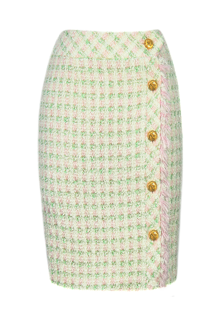 Твидовая юбка Chanel с бахромой