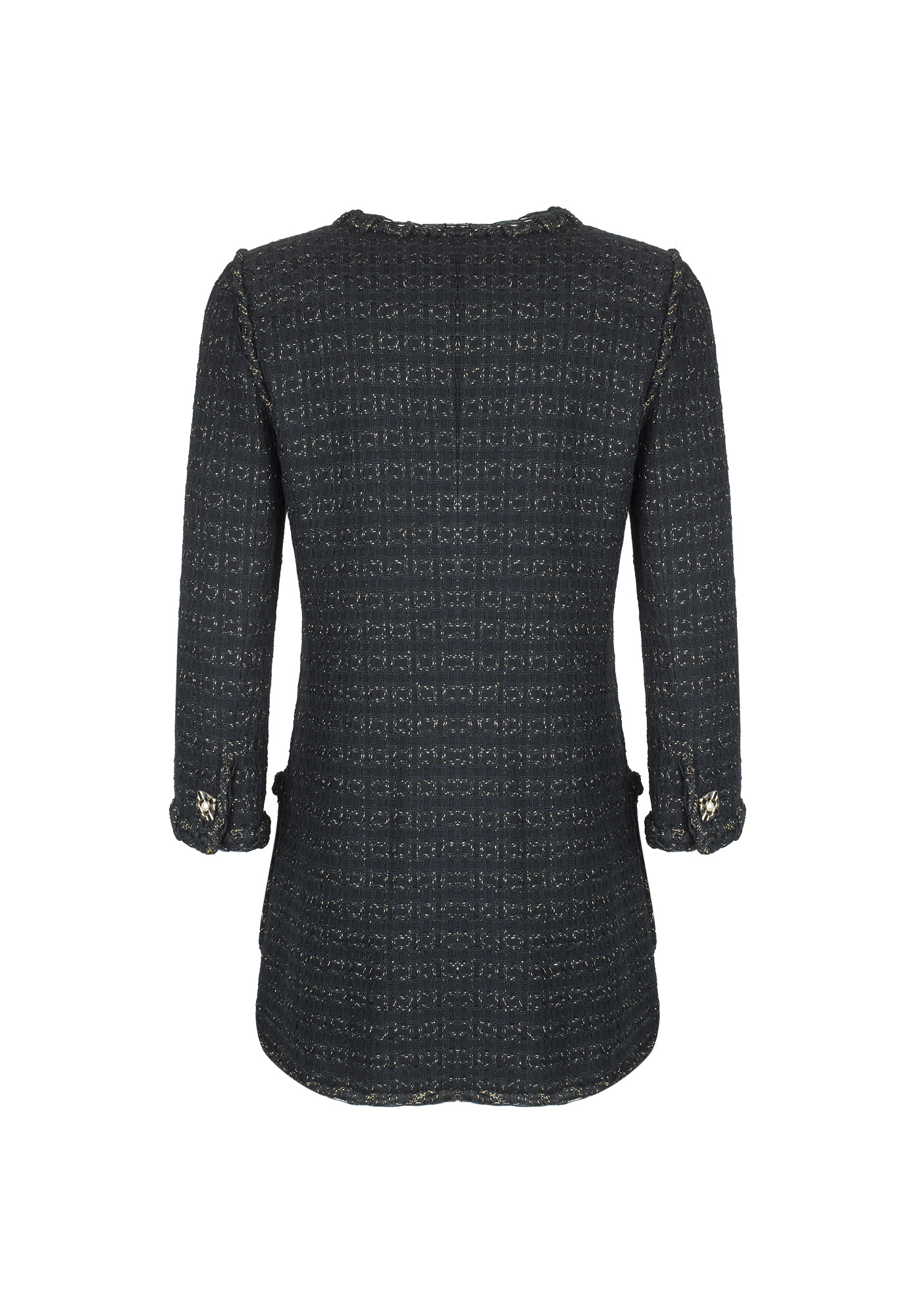 Чёрный жакет Chanel с декоративной фурнитурой