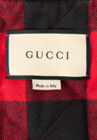 Черная кожаная куртка Gucci с вышивкой и заклепками