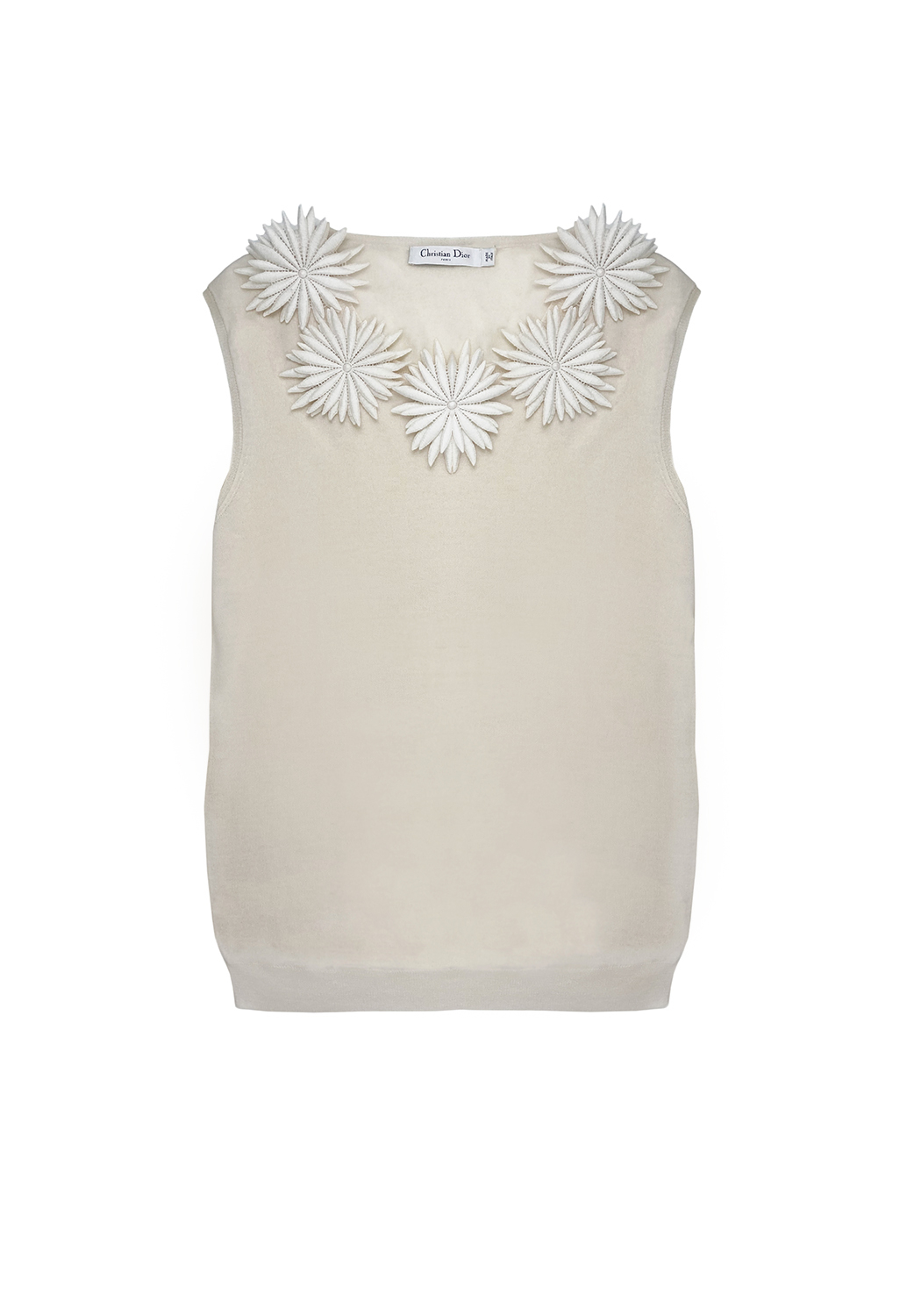 Белый Топ Christian Dior с цветами