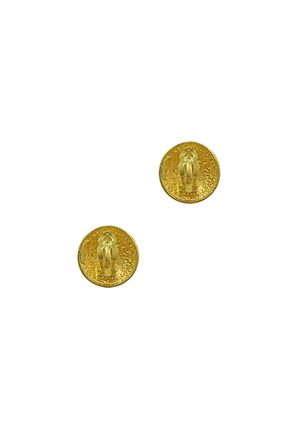 Крупные круглые клипсы Chanel 