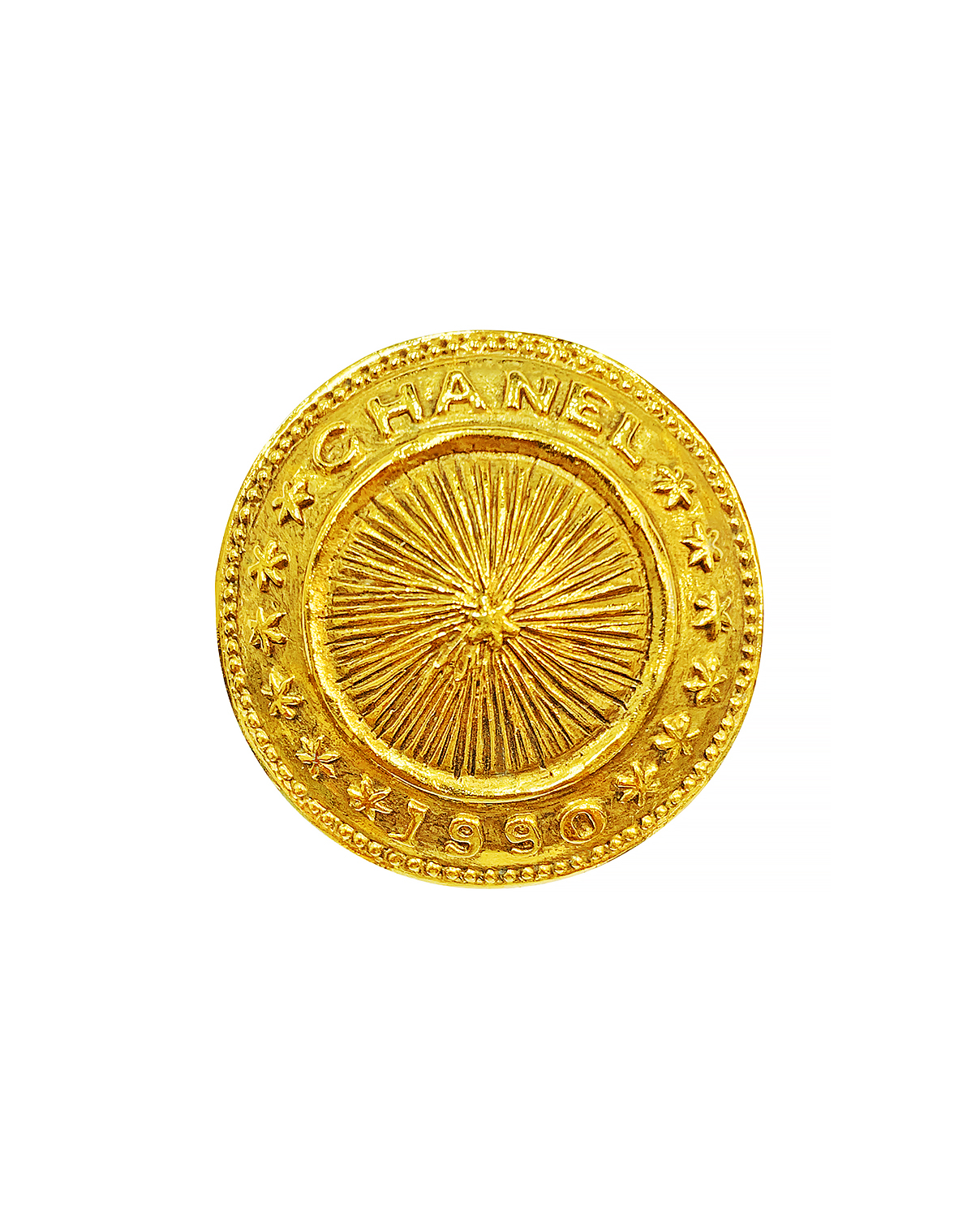 Крупные круглые клипсы Chanel 