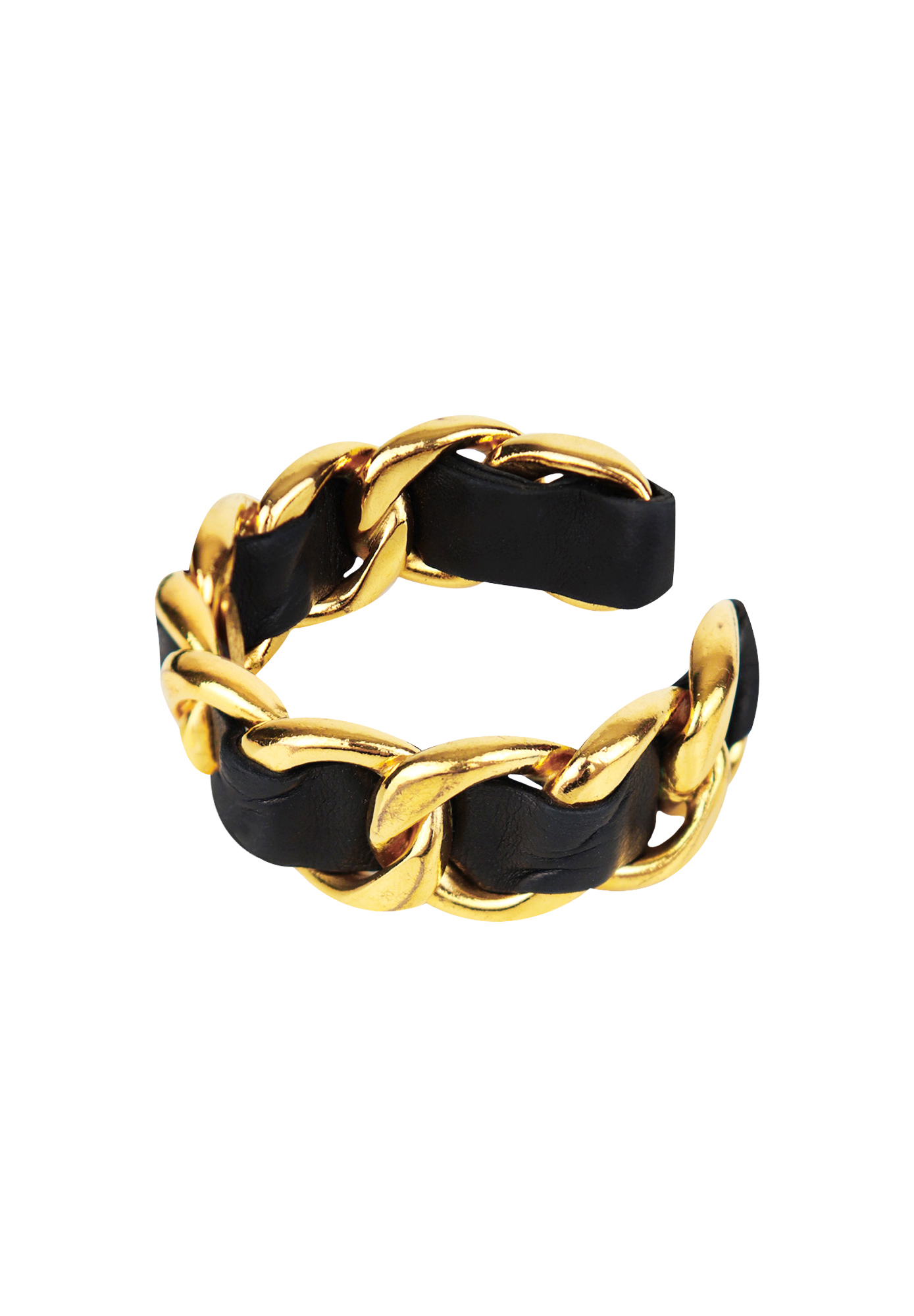 Браслет-кафф Chanel с кожаным плетением