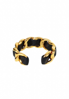 Браслет-кафф Chanel с кожаным плетением