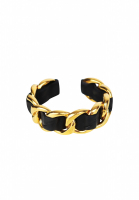 Браслет-кафф Chanel с кожаным плетением