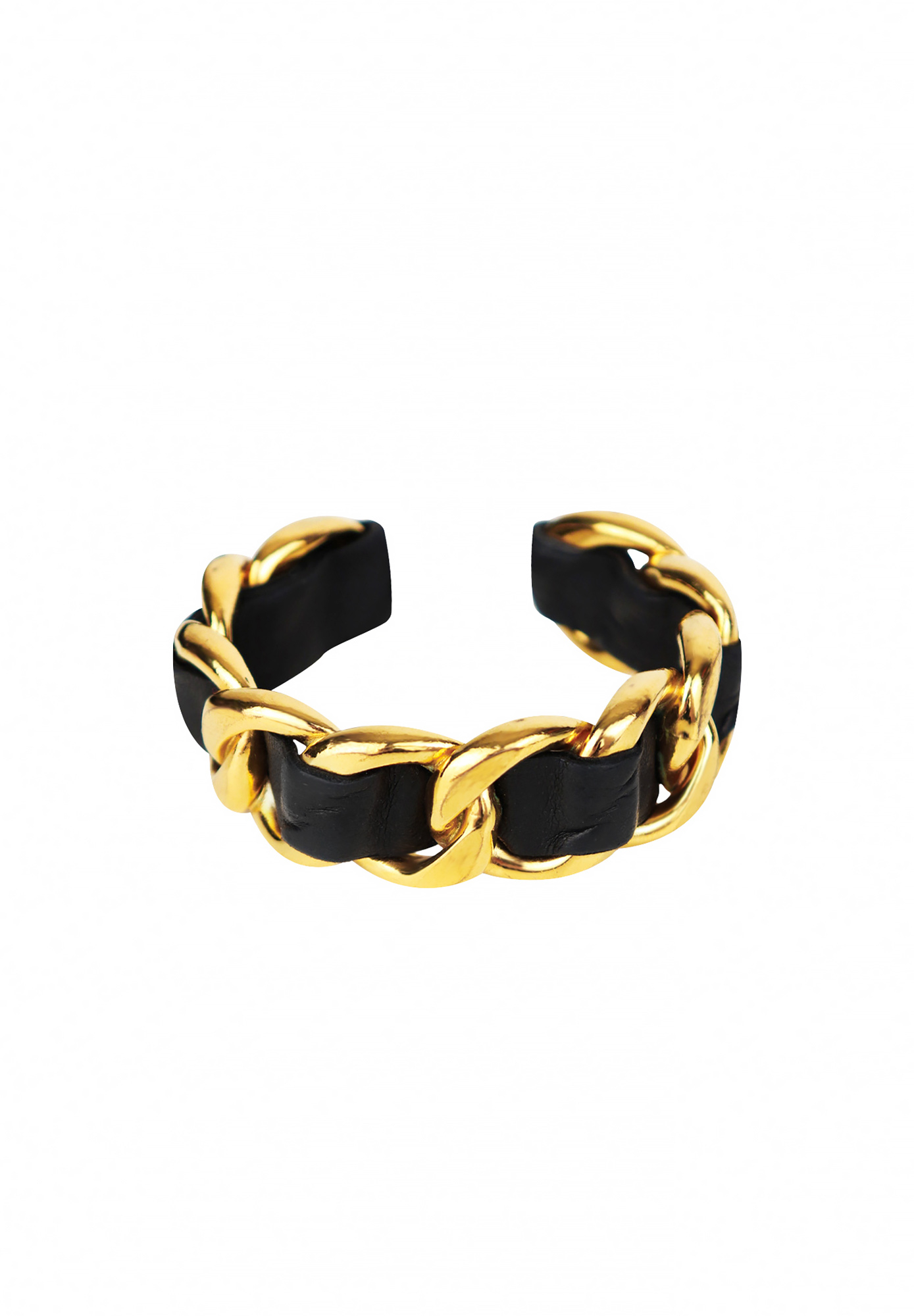 Браслет-кафф Chanel с кожаным плетением