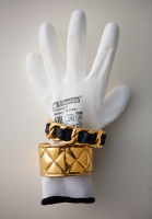 Браслет-кафф Chanel с кожаным плетением