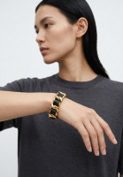 Браслет-кафф Chanel с кожаным плетением