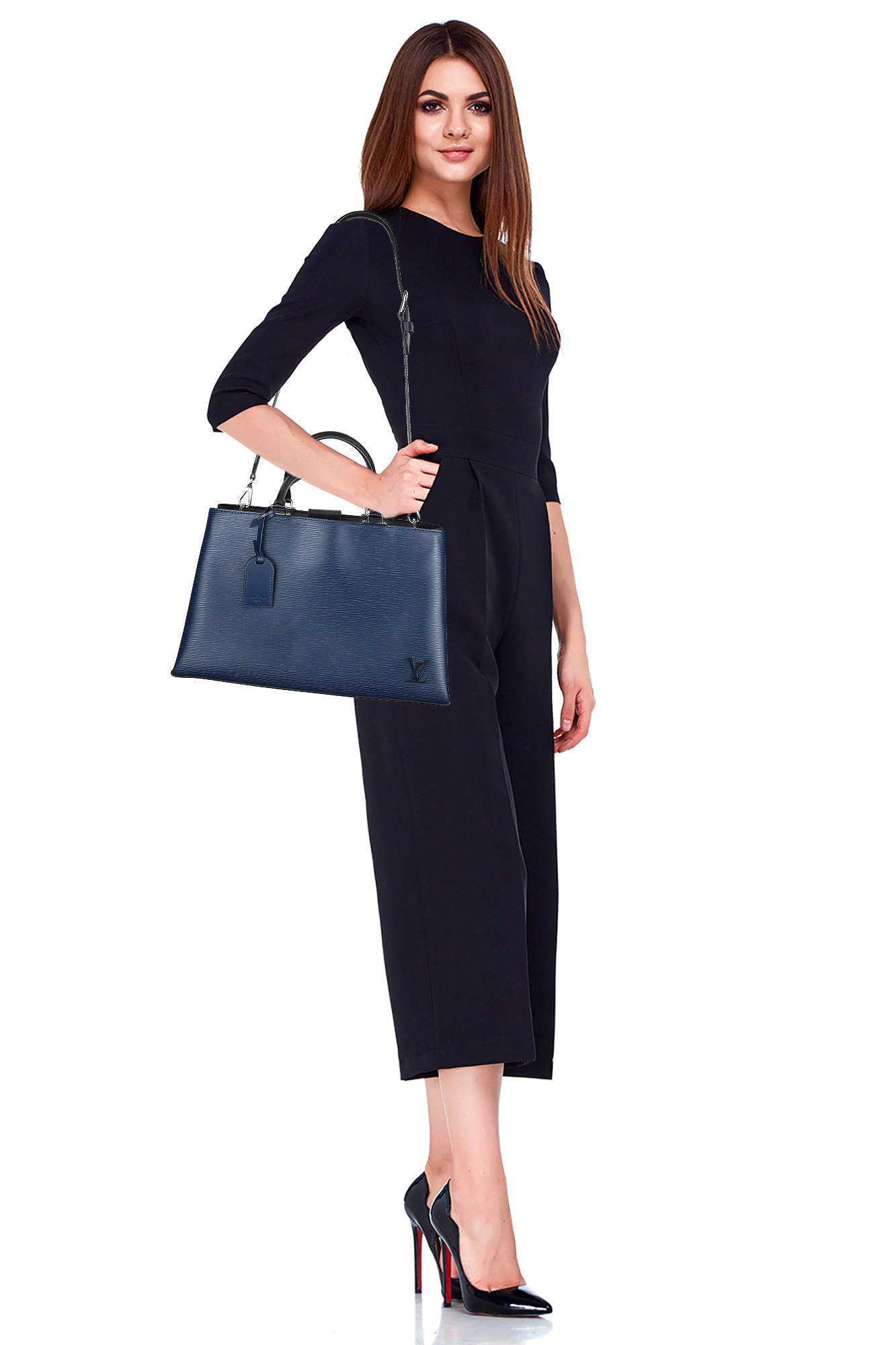 Синяя сумка Louis Vuitton Kleber MM Epi