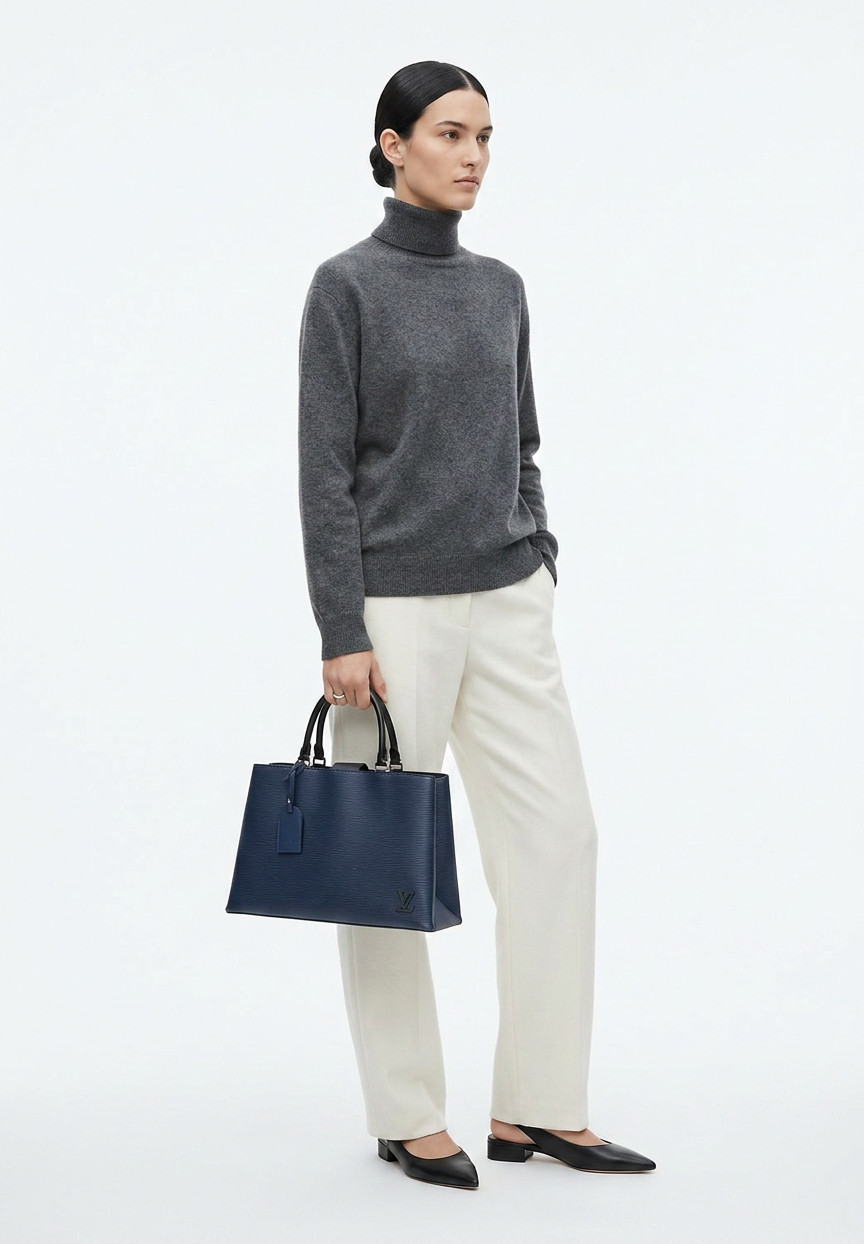 Синяя сумка Louis Vuitton Kleber MM Epi