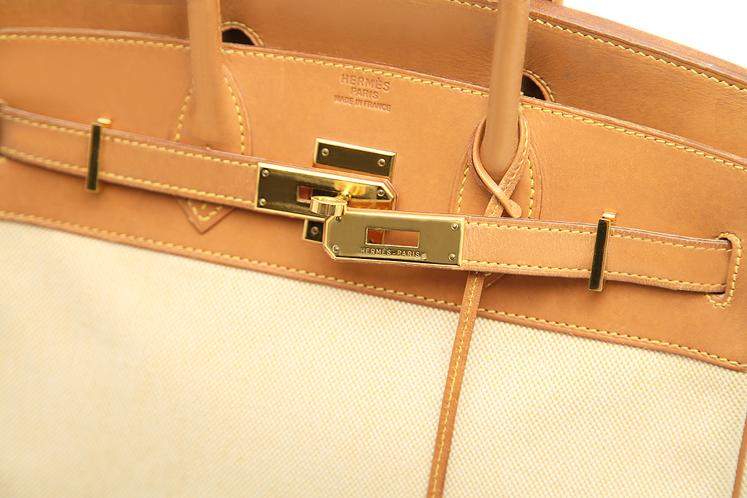 Сумка Hermès Birkin 30 с холщовыми вставками