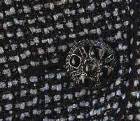 Синий твидовый жакет Chanel с люрексом