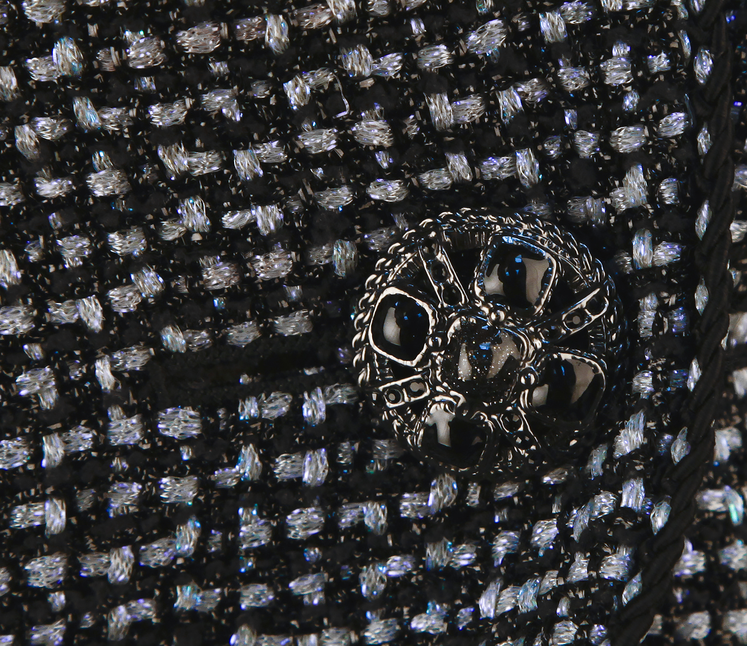 Синий твидовый жакет Chanel с люрексом