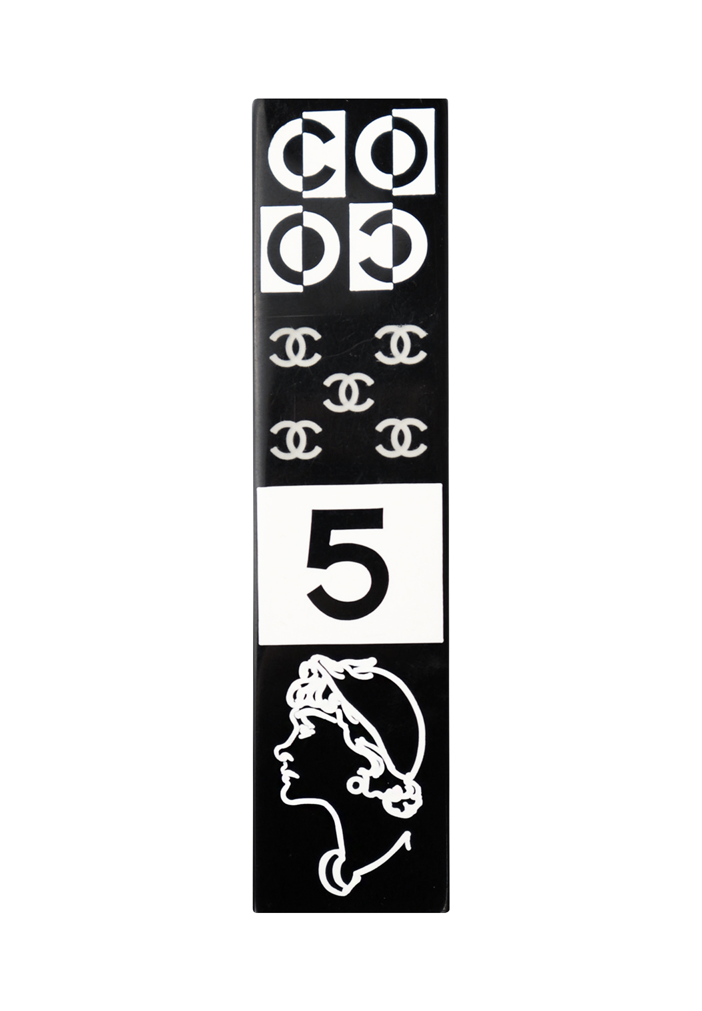 Заколка Chanel с портретом и логотипами