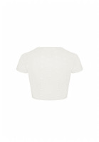 Укороченная футболка Chanel с логотипами