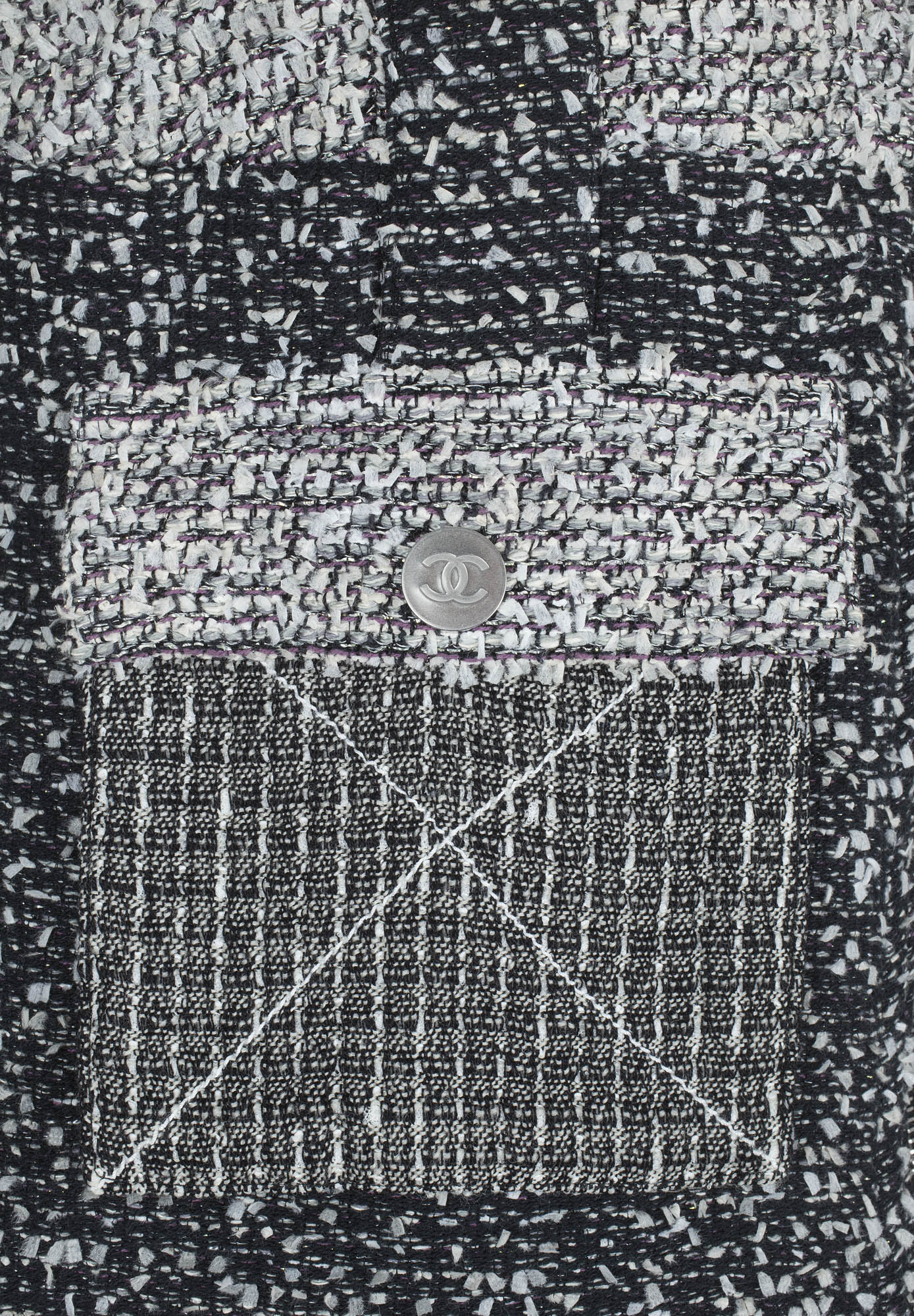 Серая твидовая накидка-жилет Chanel