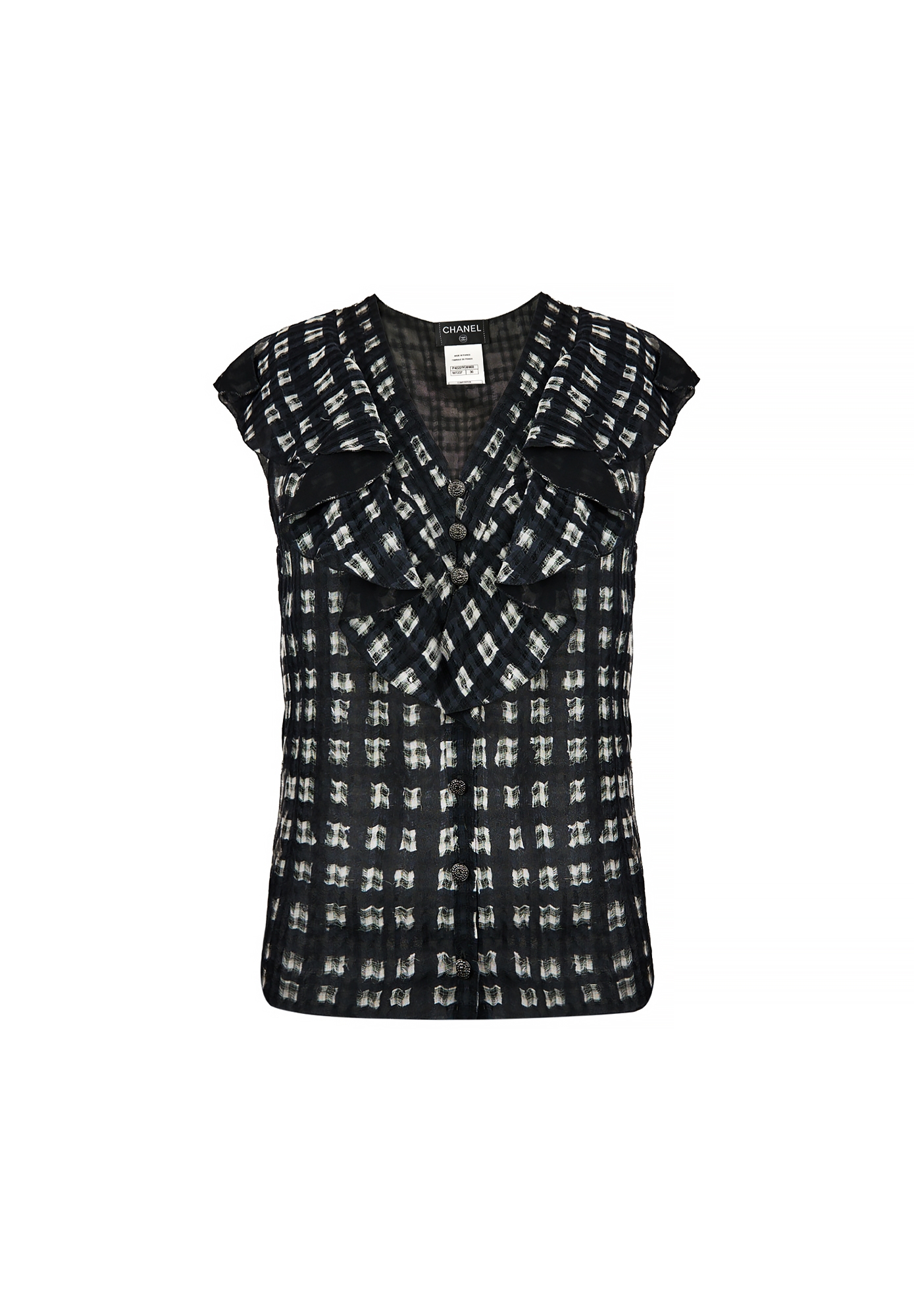 Черный шелковый топ Chanel