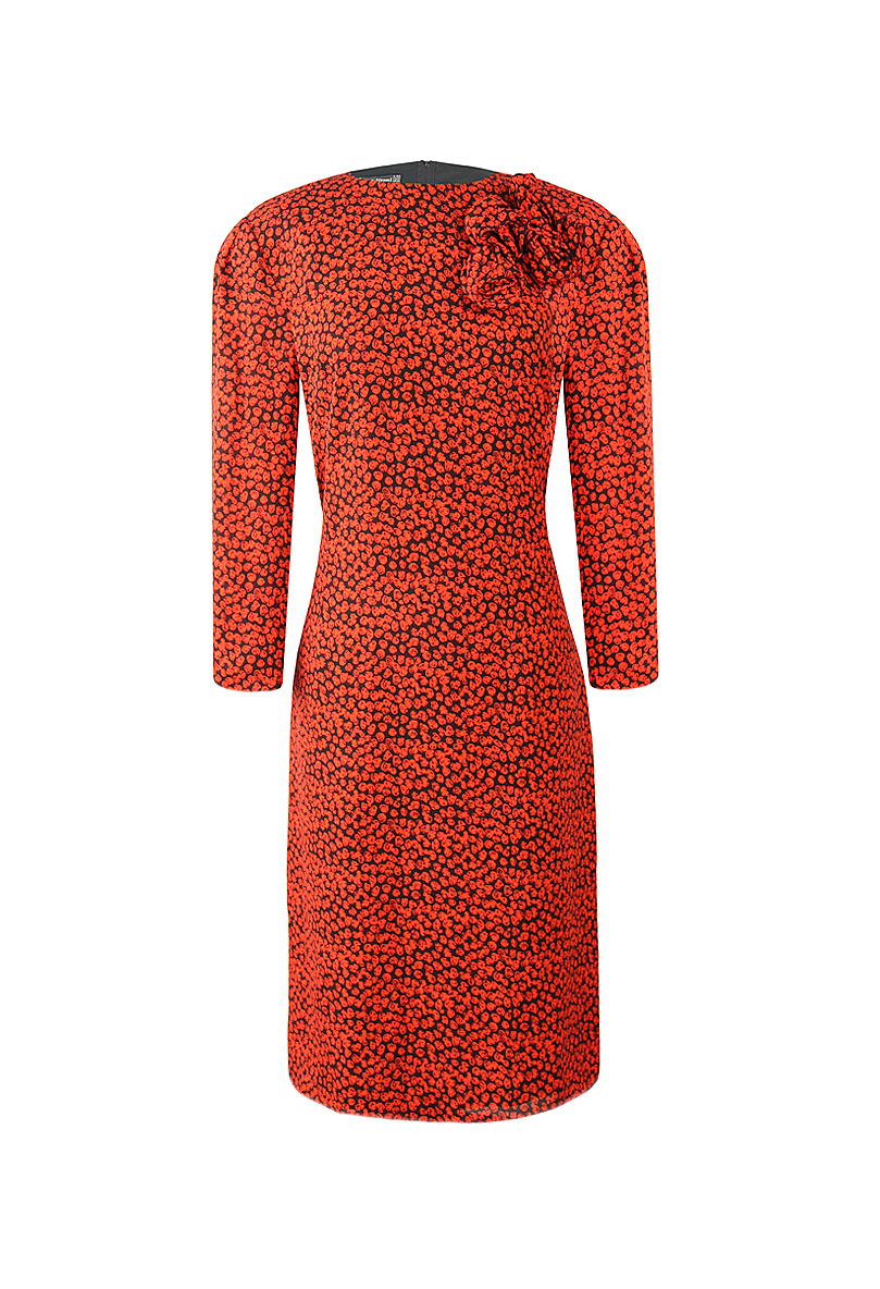 Красное шелковое платье Louis Feraud